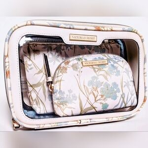 Nip luxury VS limited ed bridal triple blue floral zip bag online exclusive